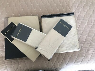 Donna Karan 3Pc Vapor Gold Dusk King Duvet Cover+2King Shams-New