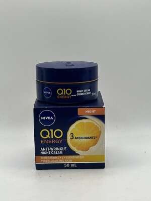 NEW! NIVEA Q10 Energy Anti-wrinkle face NIGHT cream w/Vitamin C & E, 50 mL,