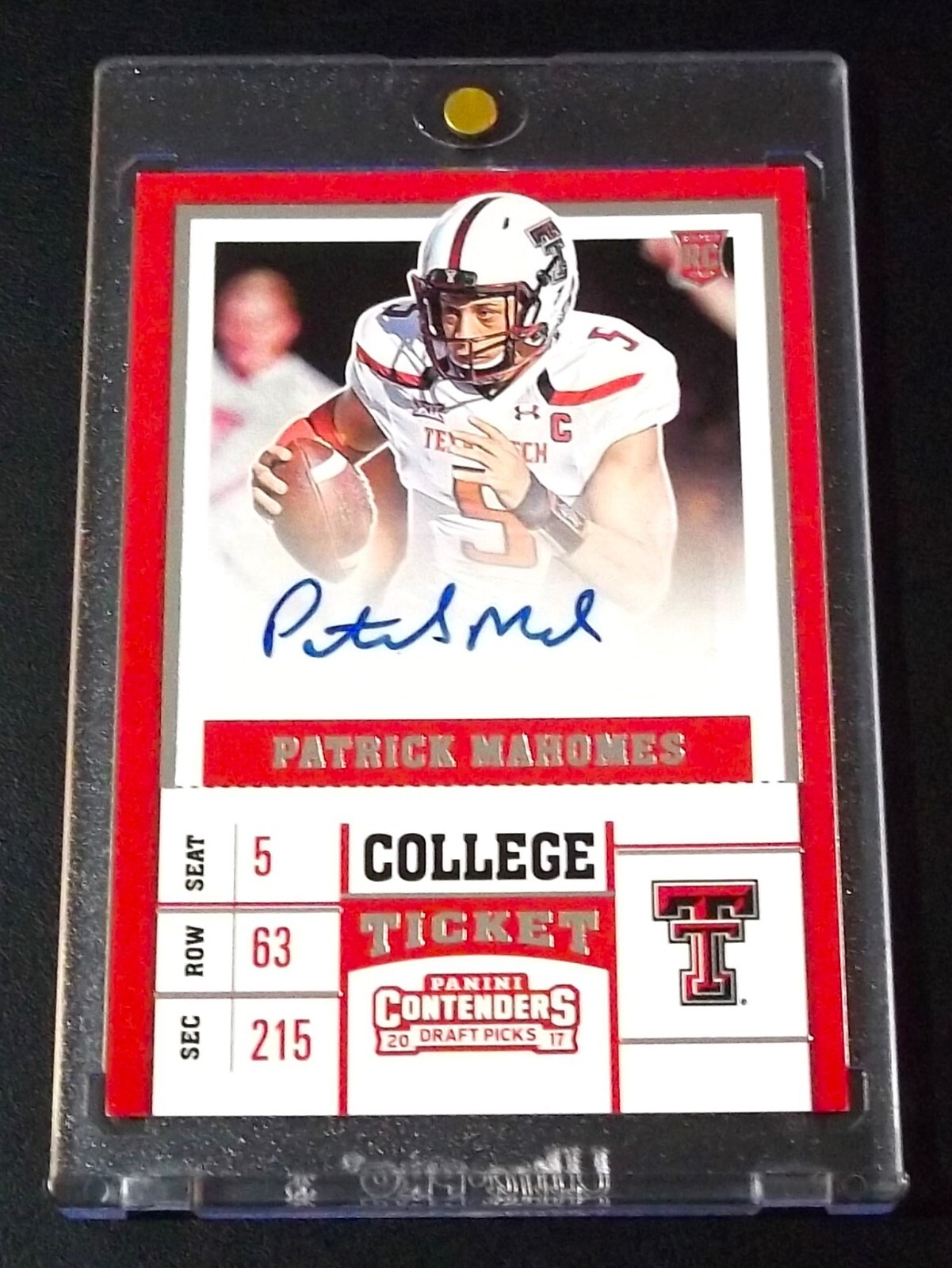 Patrick Mahomes Auto Rc 2017 Contenders DP Rookie Patrick Mahomes II Autograph view 3