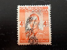 SOUTHERN RHODESIA ZIMBABWE 1937 KING GEORGE VI 4D RED ORANGE - USED