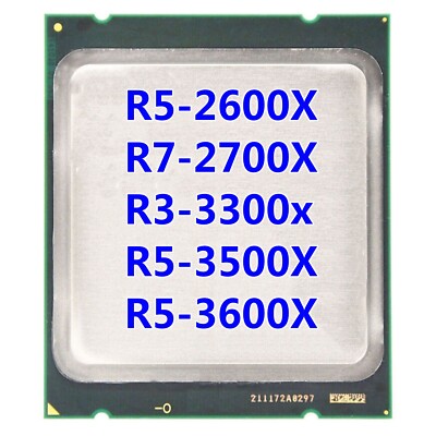 AMD Ryzen series R5-2600X, R7-2700X, R3-3300X, R5-3500X, R5-3600X Slot AM4 CPU