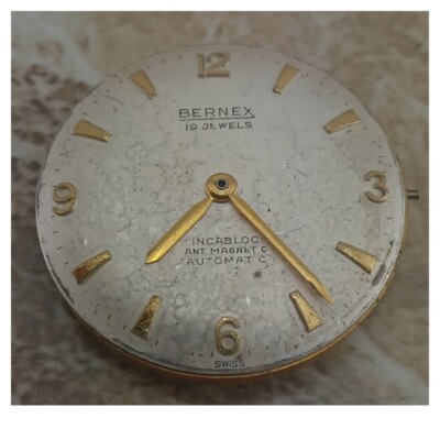 Vintage Bernex ETA CAL 1266 AUTO 19 JEWEL ARMBANDUHR UHRWERK 1959 GWO