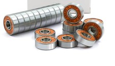 20Pcs Orange 8x22x7mm 608 Steel Ball Bearing Double Rubber Sealed for Quad Skate