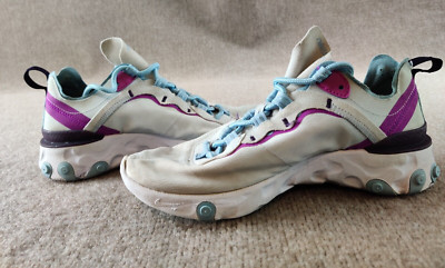 Nike React Element 55 Psychic Blue 2019 Women's Running Shoes Size 7 BQ2728-008