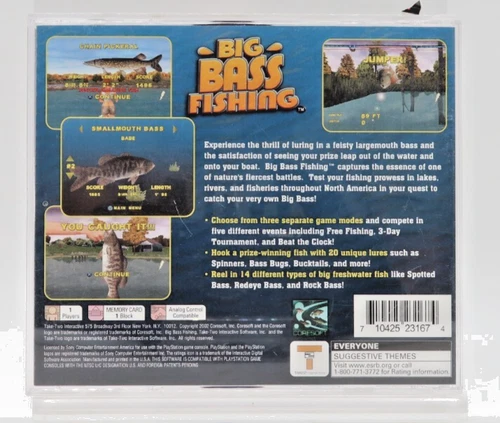Big Bass Fishing (Sony PlayStation 1, 2002) Used No Artwork No Manual
