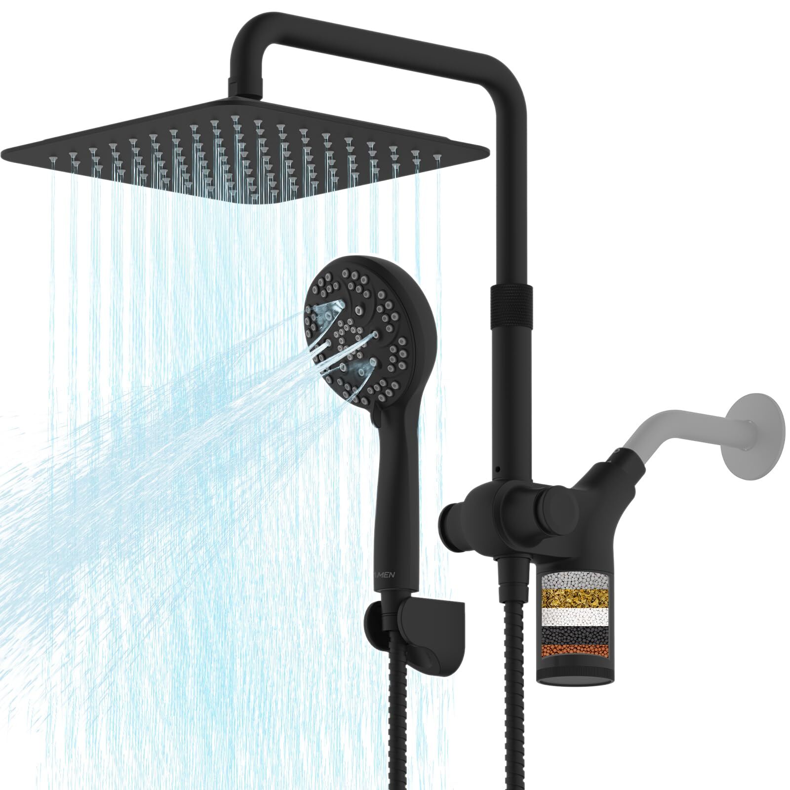 Upgraded Dual Shower Heads Combo, 10 inch Filtered Shower Head with Handheld,...