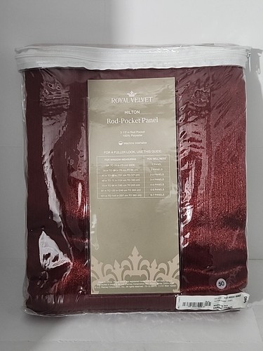 JCP Royal Velvet Hilton Panel Curtain, Majestic Red, 54"x84" (137cm X 213cm) - Picture 2 of 3