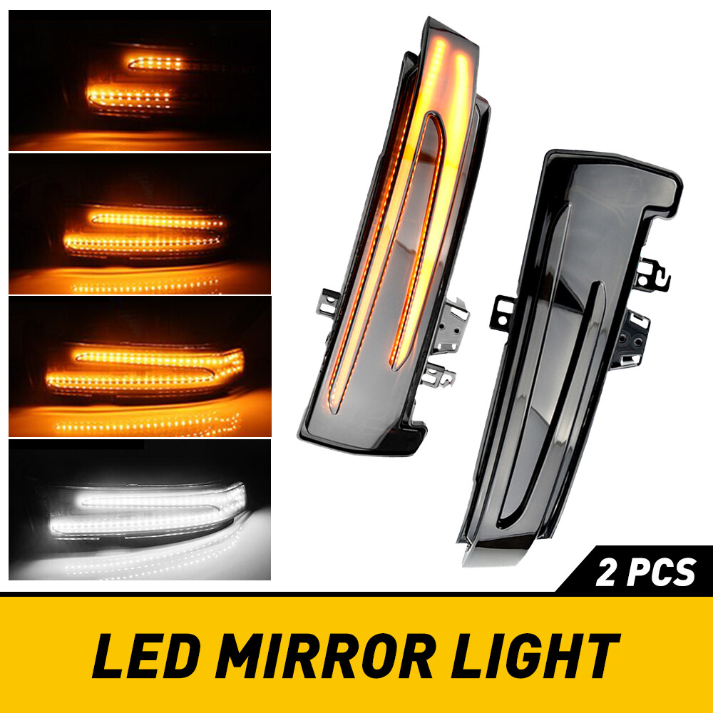 Pair Sequential LED Side Mirror Turn Signal Puddle Light for