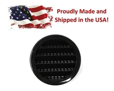 2.5" Black Round Plastic Louver Soffit Air Vent Reptile Screen Grille Cover
