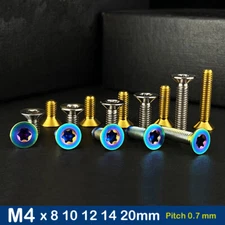 M4x0.7mmTitanium Torx Flat Head Countersunk Bolt Fastener 8 10 12 14 20mm