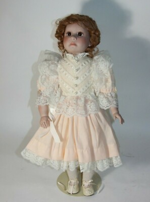 Lee Middleton 21'' Toddler Doll Signed by Artist & Numbered - Peach & Lace Dress