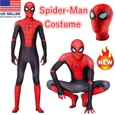 Spider-Man Costume Suit Far From Home Kids Cosplay Boys Spiderman Zentai Child