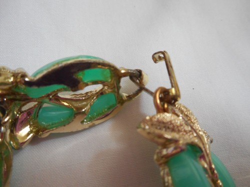 Vintage Ice Blue Silver leaf Bracelet Costume Estate Jewelry unmarked - Picture 2 of 4