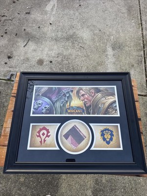 RARE WoW Battle for Azeroth Blizzard Flag Relic Framed 23x19 w/COA