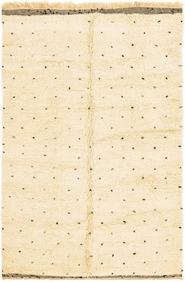 New Moroccan 100% Wool Rug Luxury Color Ivory Design Area Handmade Carpet Rug