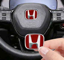 2008-2025 Red For Honda Civic Coupe Si 2dr 4dr Steering Wheel Badge Jdm Emblem