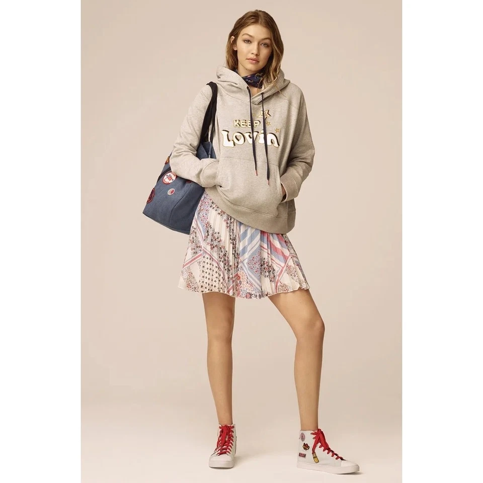 Sudadera con capucha Tommy Hilfiger x Gigi Hadid 2017 gris brillante mantener vibrante talla S Foto 2 de 4