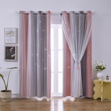ZHUHAN Ombre Rainbow Blackout Curtains for Kid Girls Bedroom Living Room Darking