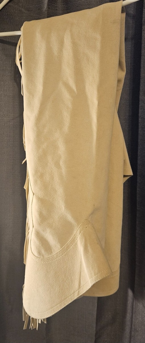 Chaps Hobby Daim Crème Pour Adulte, Taille Large/Long, Style Western Frangé