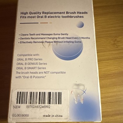 Rotating Replacement Brush Heads for Oral-B Pro/Genius/Smart Series White/Blue