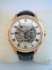 ROTARY WATCH GREENWICH MENS GS02942/01 AUTOMATIC STAINLESS STEEL LEATHER GENUINE