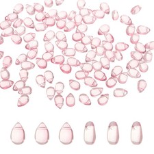 100pcs Glass Beads 6x9mm Teardrop Crystal Glass Beads Light Pink