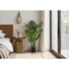 Indoor Fake Floor Plant 45" Greenery Decor with Adjustable Real Touch Leaves