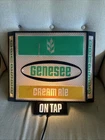 Vintage 1960s Genesee Cream Ale Lighted Beer Sign - Working - Diamond Texture