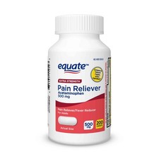 Equate Extra Strength Pain Reliever Acetaminophen 500mg Caplets, 200 Count