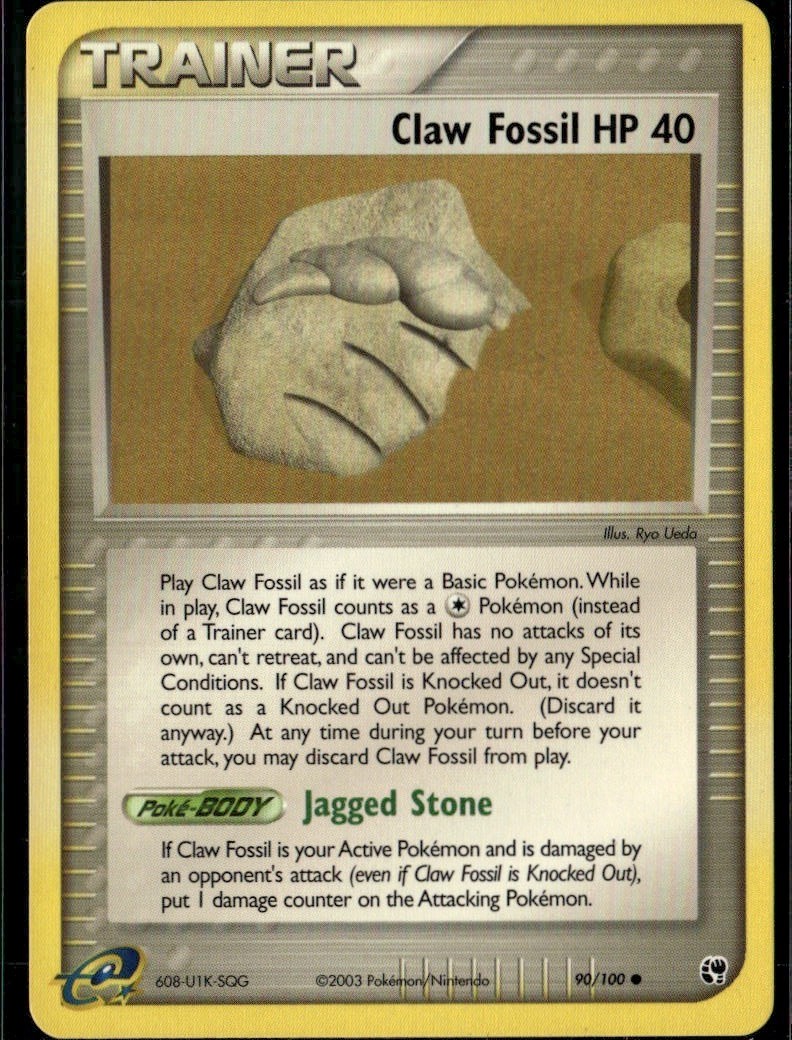 Claw Fossil Common Sandstorm 90/100 Item Normal Pokemon Card