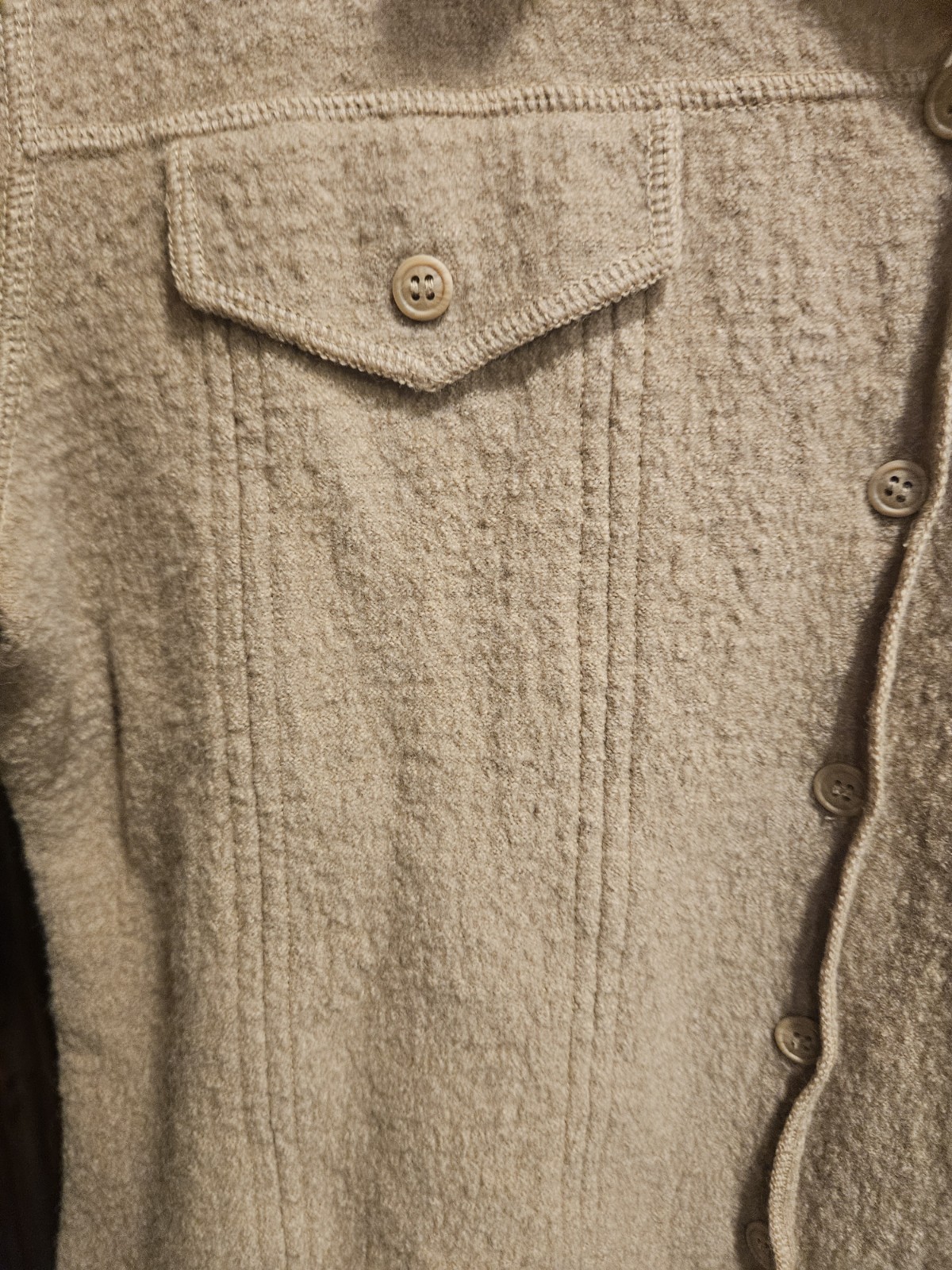 Talbots 100% Wool Shacket Neutral Button Up Long … - image 3
