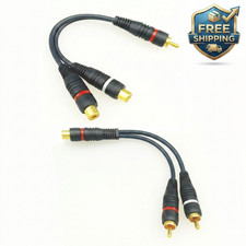 RCA Y Splitter Audio Cable Adapter 1 Female to 2 Male 1 Male to 2 Female Car OFC