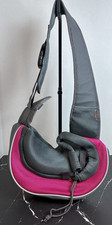 Yudodo Pet Sling Carrier Small Dog Puppy Cat up to 6 lbs , Pink Gray Sling