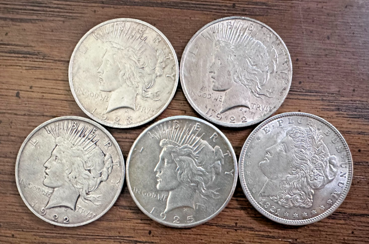 Lot of 10 Silver Dollars – Mixed Morgan & Peace Dollars – 90% Silver ...