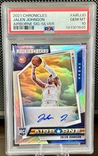2021 Chronicles Airborne Signatures Jalen Johnson Silver 4/49 Rookie Auto PSA 10