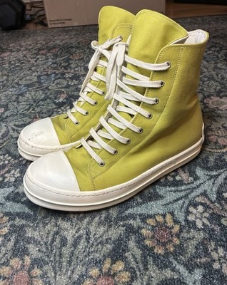 Rick Owens Green Acid High Top Ramones Sneakers