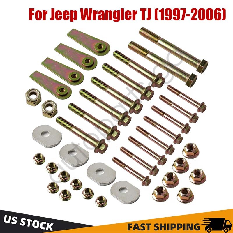 Jeep Wrangler TJ LJ Control Arm Bolt Kit (97-06) w/ Cam Bolts & Flag Nuts