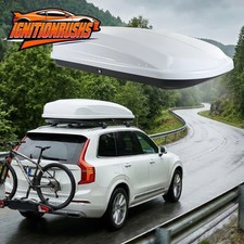 Car Roof Top Box 430 L Gloss white Extra Large Top Car 75kg Luggage Camping