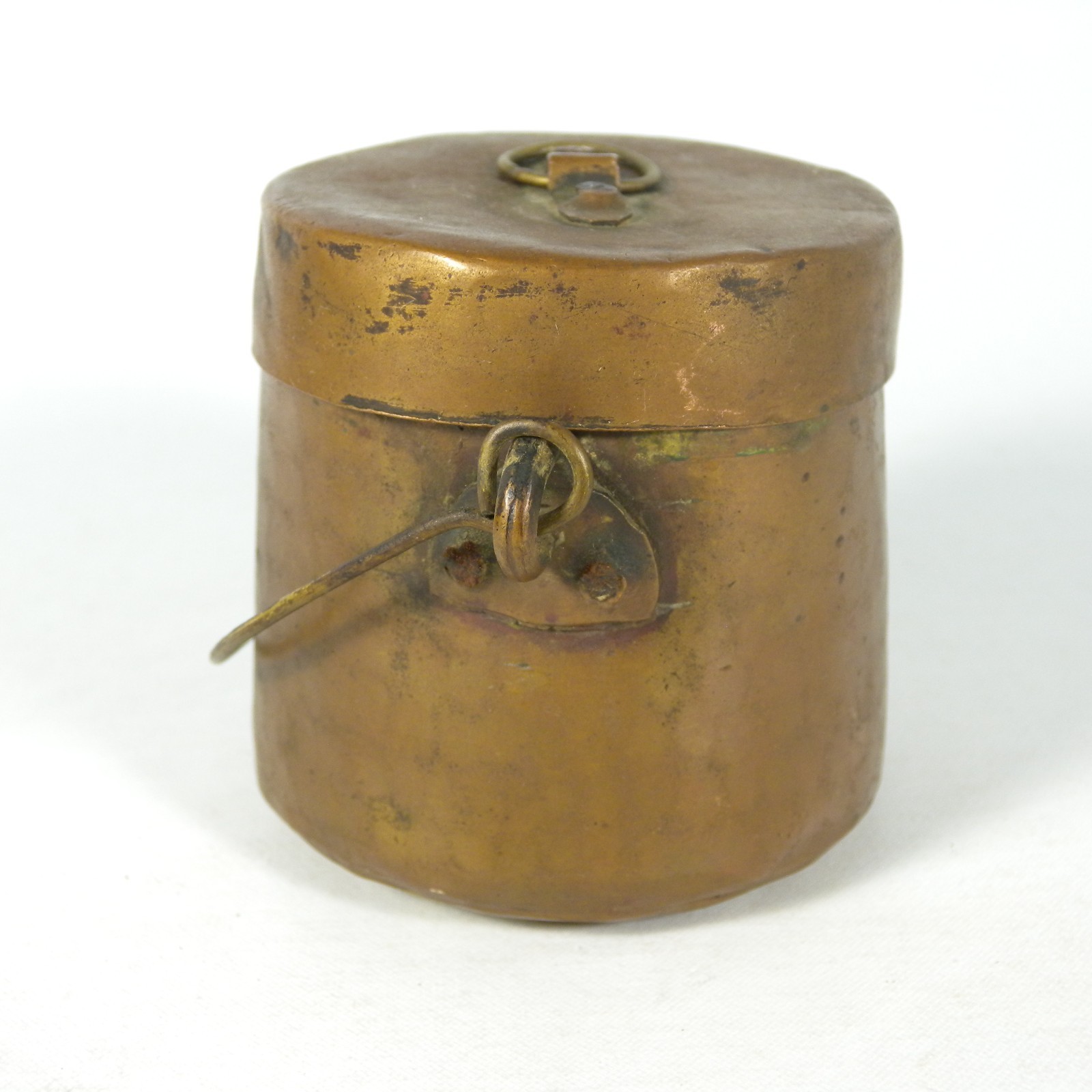 ANTIQUE SMALL POT POT POT CONTAINER COPPER POT + LID h 8 cm