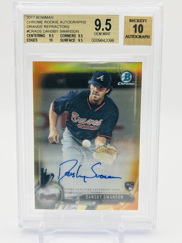 Dansby Swanson [Chrome Orange Refractor] #CRA-DS 2017 Bowman Rookie Autographs card