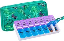 ZUMD Weekly 7 Day Pill Organizer Case 2 Times a Day AM/PM , Large Portable P