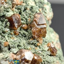 Grossular Granat Kristalle + Skapolith UV 6cm 🤎 Herräng ⚒️ Schweden 🇸🇪 