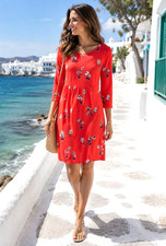 JOULES red white blue FLORAL ALISON dress Size 10