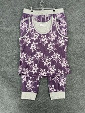 Live Love Lounge Karen Nueburger Purple Pajama Set Womens L Comfort