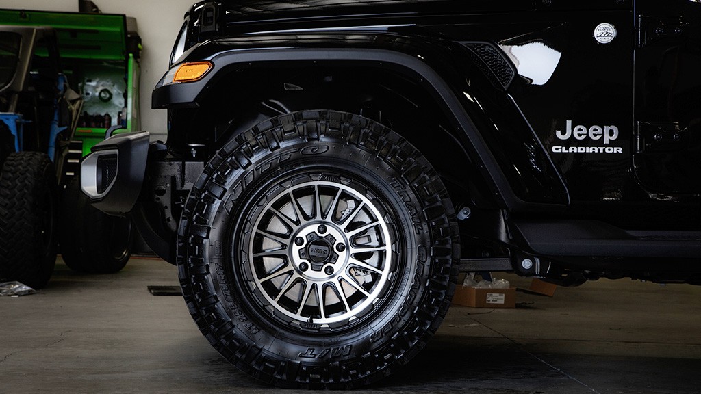 17x9" KMC Wheels KM542 Impact Satin Black Machined Off-Road Rims  (4 pcs)