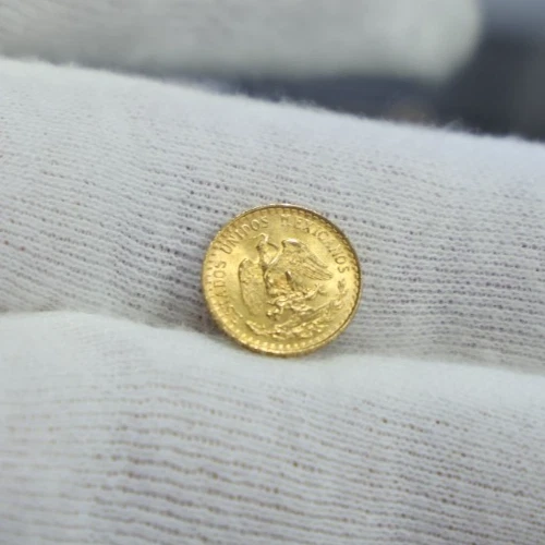 Moneda de 2 pesos de oro de México 1945 sin circular Foto 2 de 2