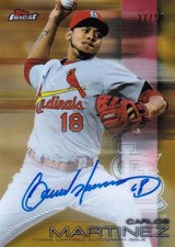 2016 Finest Carlos Martinez Auto Gold Refractors /50 Cardinals