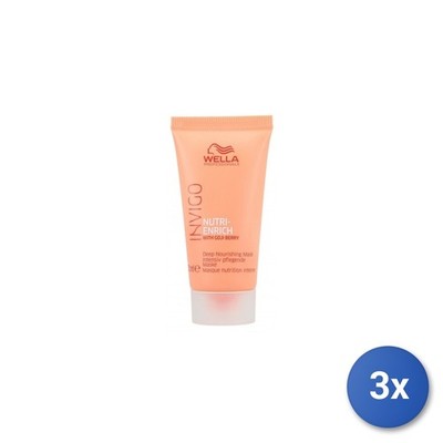 3x Wella Professionals Invigo Nutri-Enrich Tief Nährende Maske 30Ml