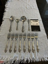 Oneida S.S.S. Pembrooke Renoir 12 pc Salad Forks Serving Spoons knife Flatware