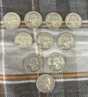 Lot of 10 US Quarters (1959), 90% Silver